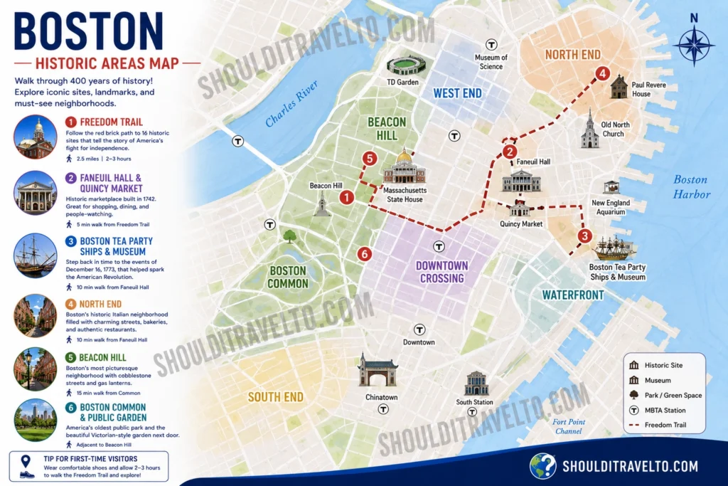 map of historic boston