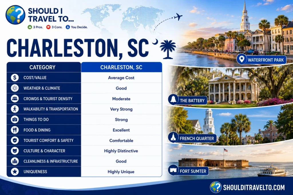 The Should I Travel To ... Charleston, SC, scorecard