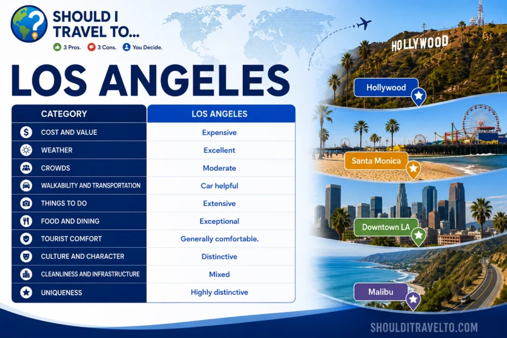 The Should I Travel To ... Los Angeles scorecard