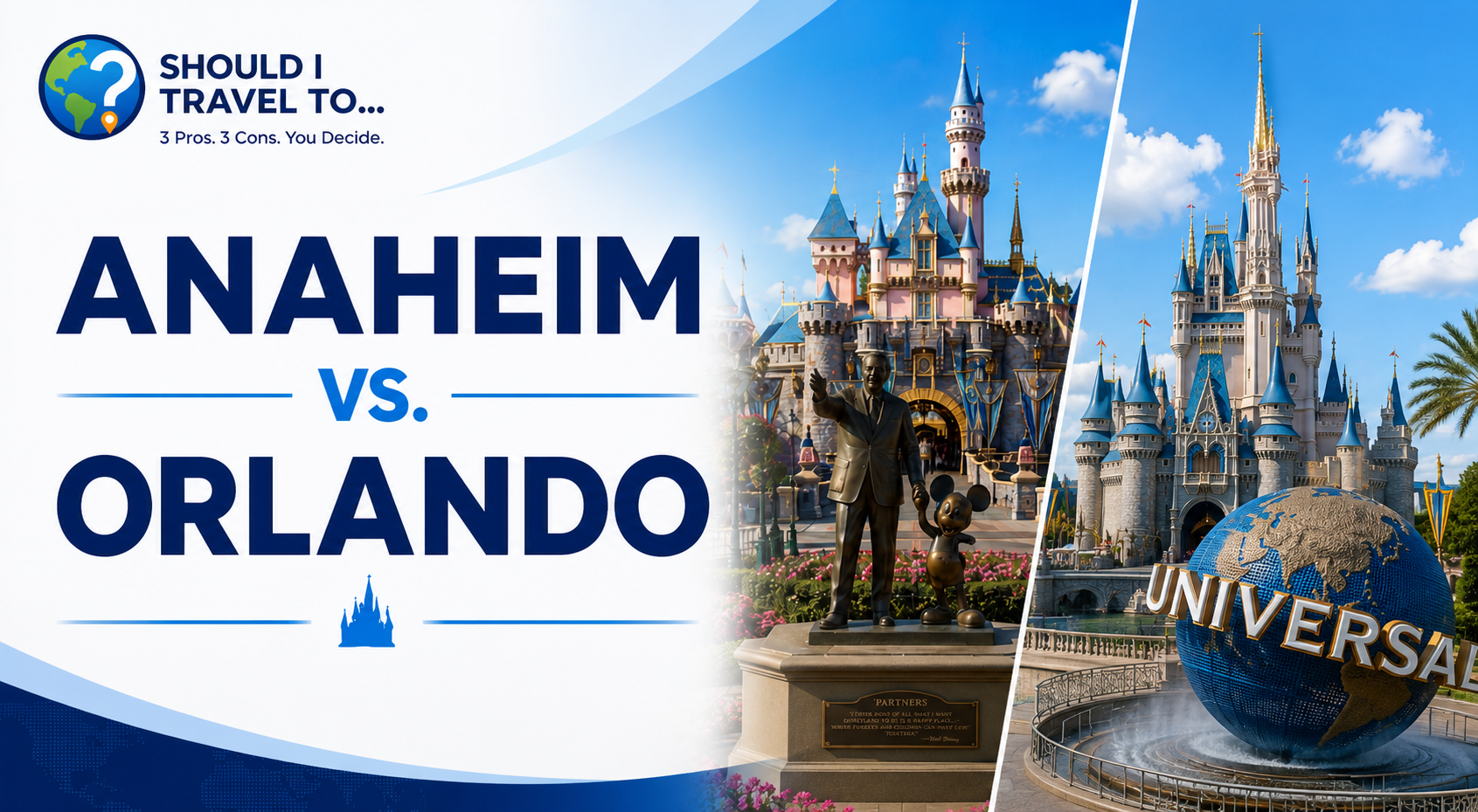Should I Travel To ... Anaheim vs. Orlando compare header image