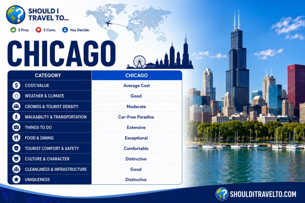 The Should I Travel To ... Chicago scorecard