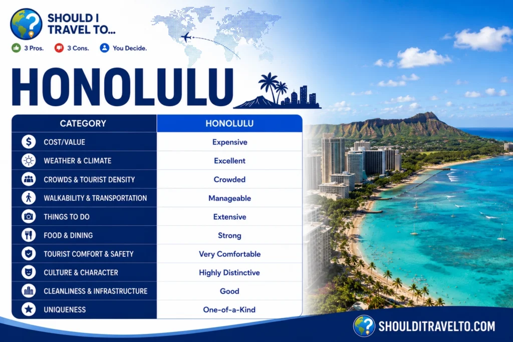 The Should I Travel To ... Honolulu scorecard