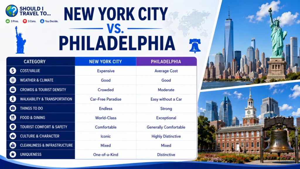 Should I Travel To ... New York City vs. Philadelphia scorecard