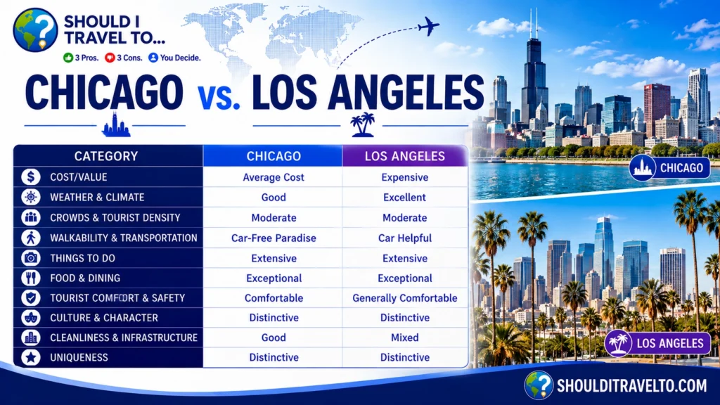 Should I Travel To ... Chicago vs. Los Angeles scorecard