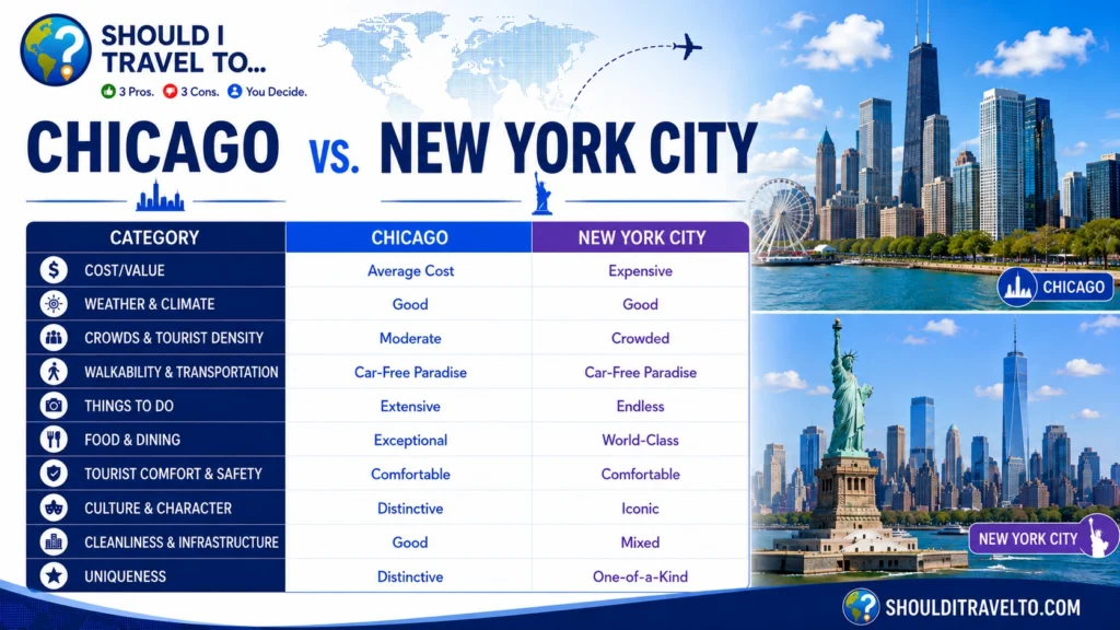 Should I Travel To ... Chicago vs. New York City scorecard