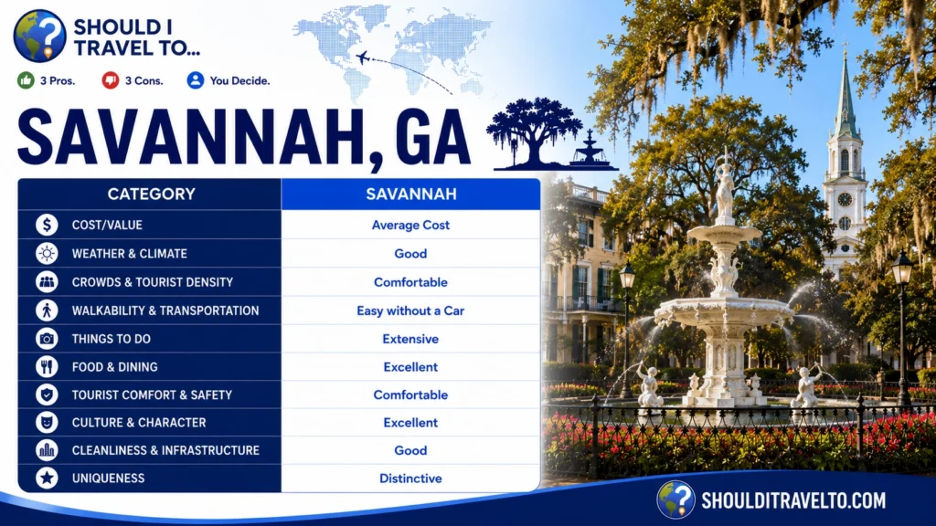 Should I Travel To ... Savannah, GA, scorecard