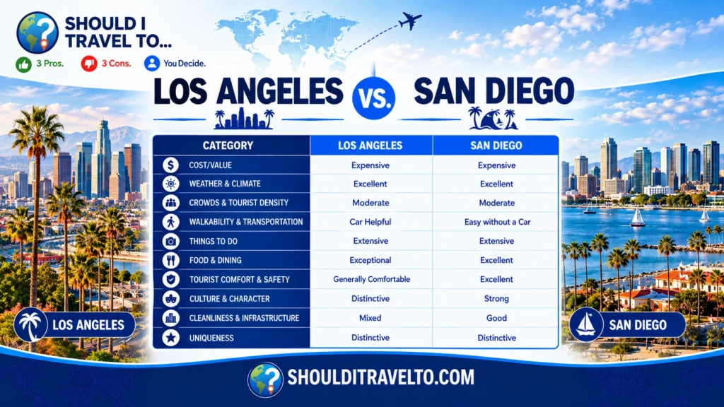 Los Angeles vs. San Diego scorecard