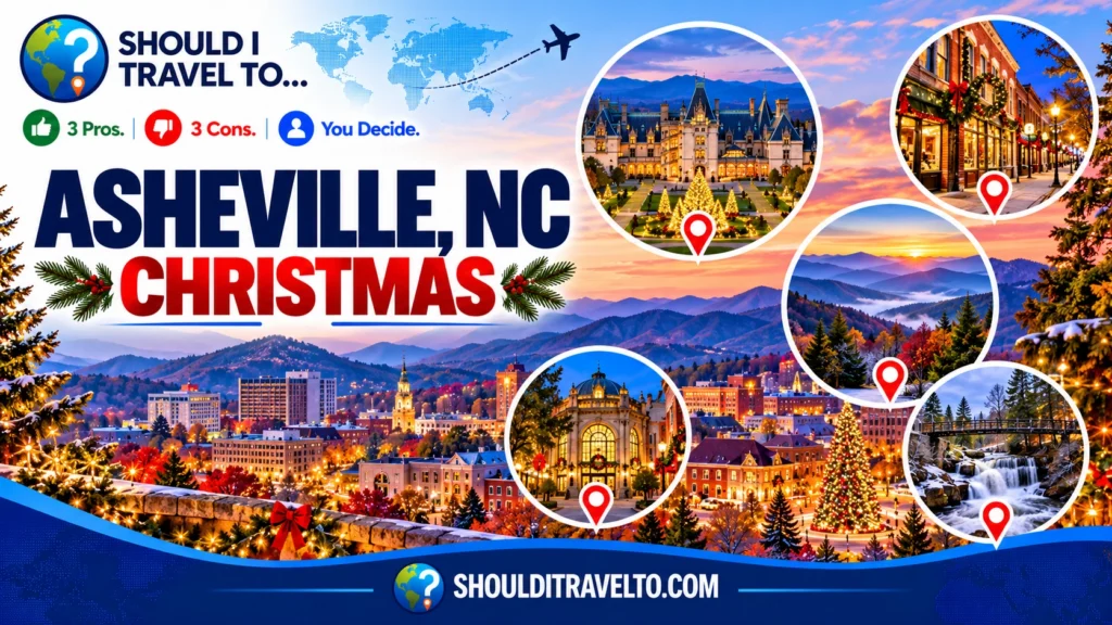 Things to do in Asheville, NC, for christmas infographic