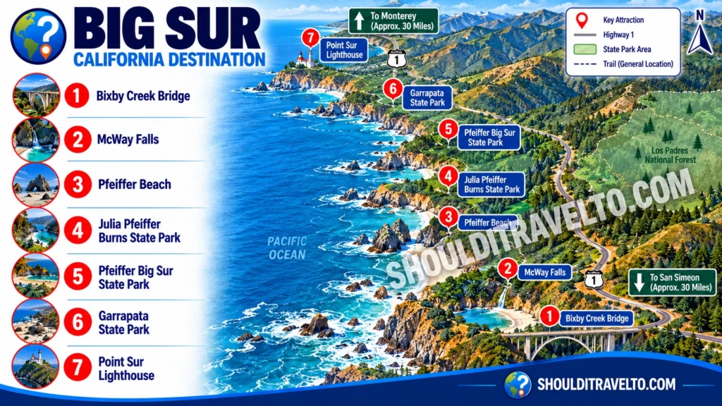 map of Big Sur for first time visitors