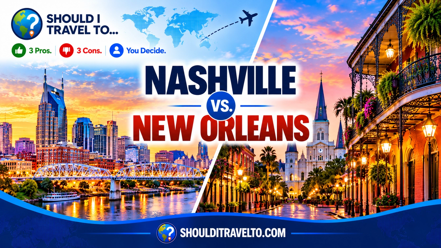 Should I Travel To ... Nashville vs. New Orleans header image