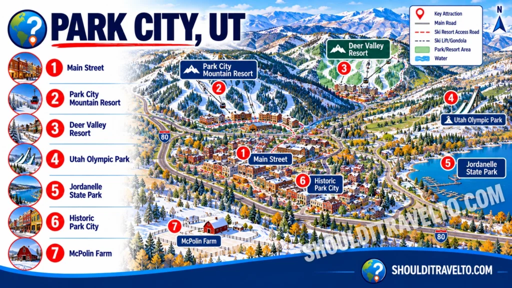 map of Park City, UT, for first time visitors