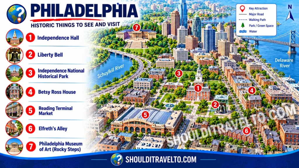map of Philadelphia for first time visitors