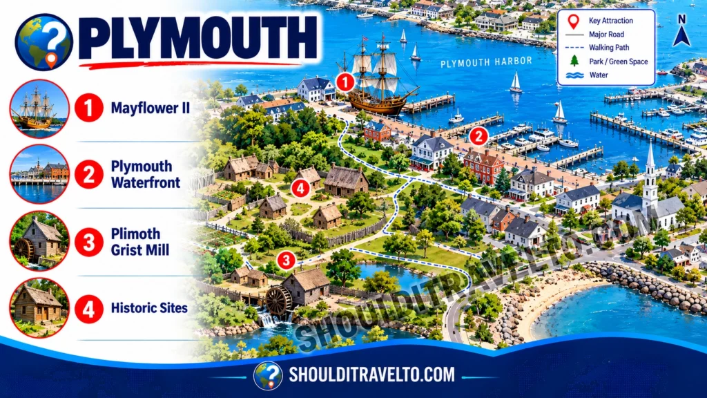 map of Plymouth for first time visitors