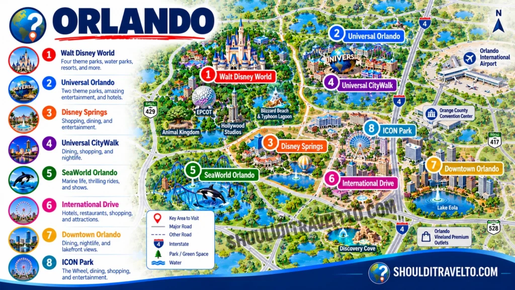 map of Orlando for first time visitors